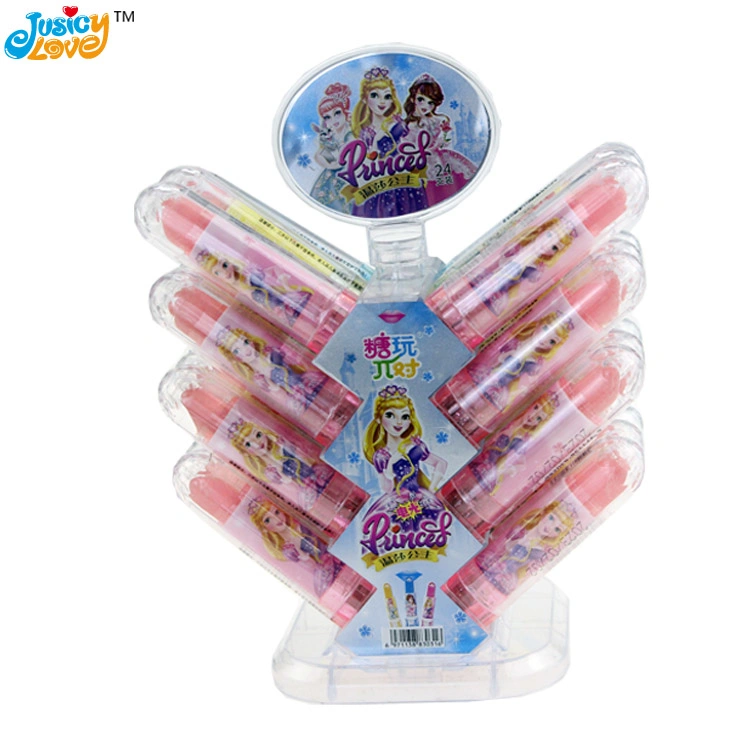 High Quality Fruit Flavour LED Light up Lipstick Lollipop Hard Candy