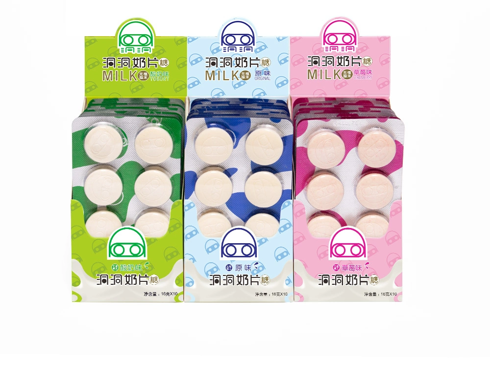 Hot Seller Fruit Milk Flavored Chewy Sweet Milk Candy in Blister Packing