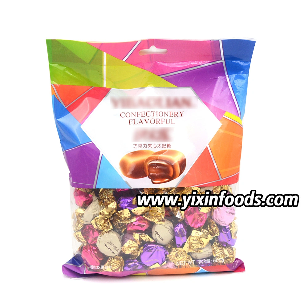 Factory Wholesale Chocolate Jam Center Filled Toffee Candy