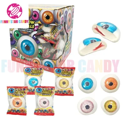 Halloween Supply Eyeball Printed Marshmallow with Fruit Jam Candy