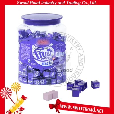 Blueberry Flavor Cube Milk Tablet Sweet Square Creamy Candy